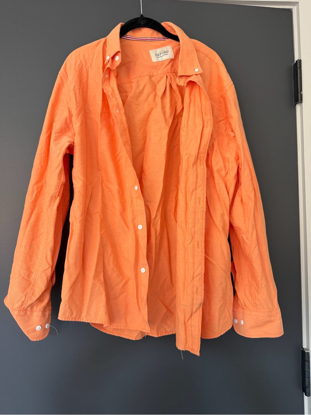 Oxford Men's Button-Down Shirt in Coral Orange